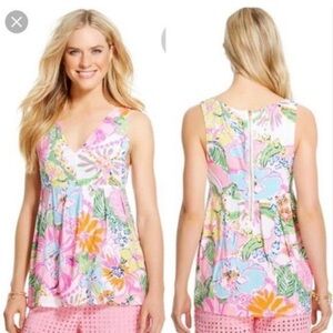 Lilly Pulitzer for Target Nosie Posey floral v-neck tank top blouse medium